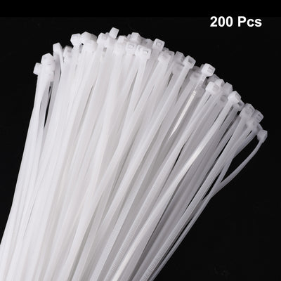 Harfington 200pcs 20 Inch 40 Lbs Cable Zip Ties Self-Locking Extra Long Nylon Cable Tie Wraps 3/16" for Cord Management, White