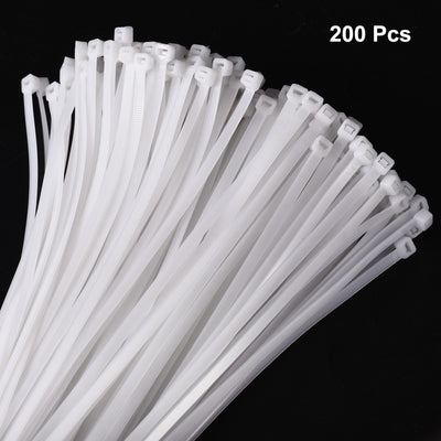 Harfington 200pcs 12 Inch 53 Lbs Cable Zip Ties Self-Locking Long Nylon Cable Tie Wraps 5/16" for Cord Management, White