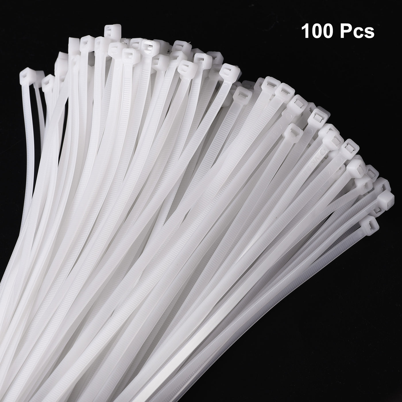 Harfington 100pcs 12 Inch 110 Lbs Cable Zip Ties Self-Locking Long Nylon Cable Tie Wraps 5/16" for Cord Management, White