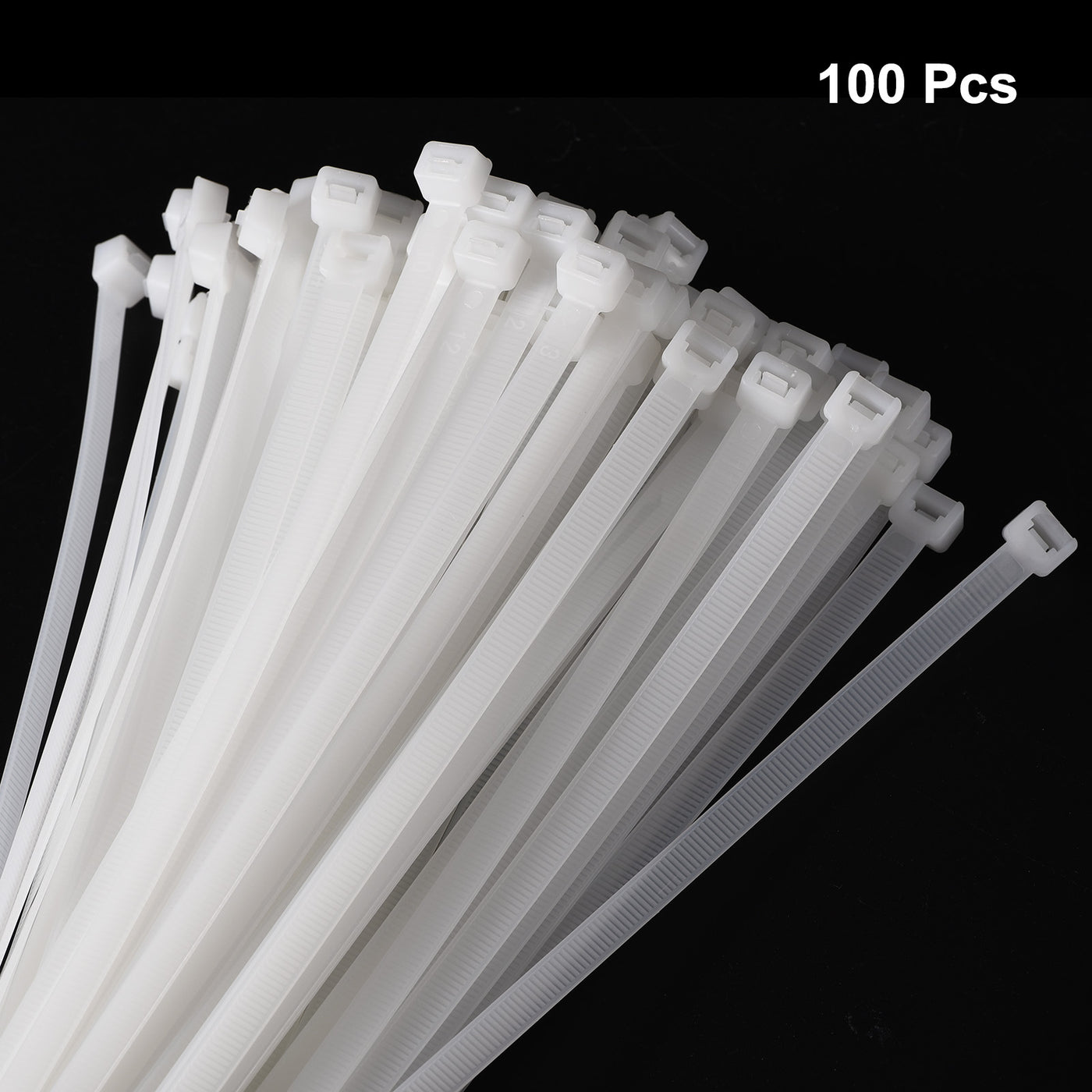 Harfington 100pcs 20 Inch 176 Lbs Cable Zip Ties Self-Locking Extra Long Nylon Cable Tie Wraps 3/8" for Cord Management, White