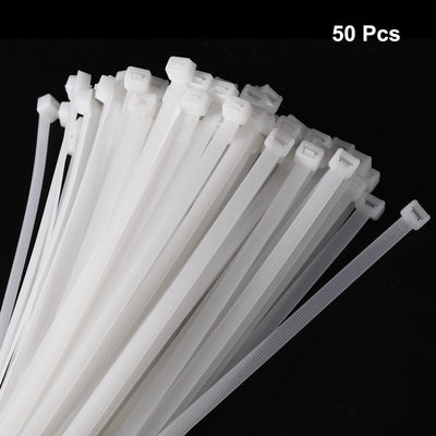 Harfington 50pcs 24 Inch 176 Lbs Cable Zip Ties Self-Locking Extra Long Nylon Cable Tie Wraps 3/8" for Cord Management, White