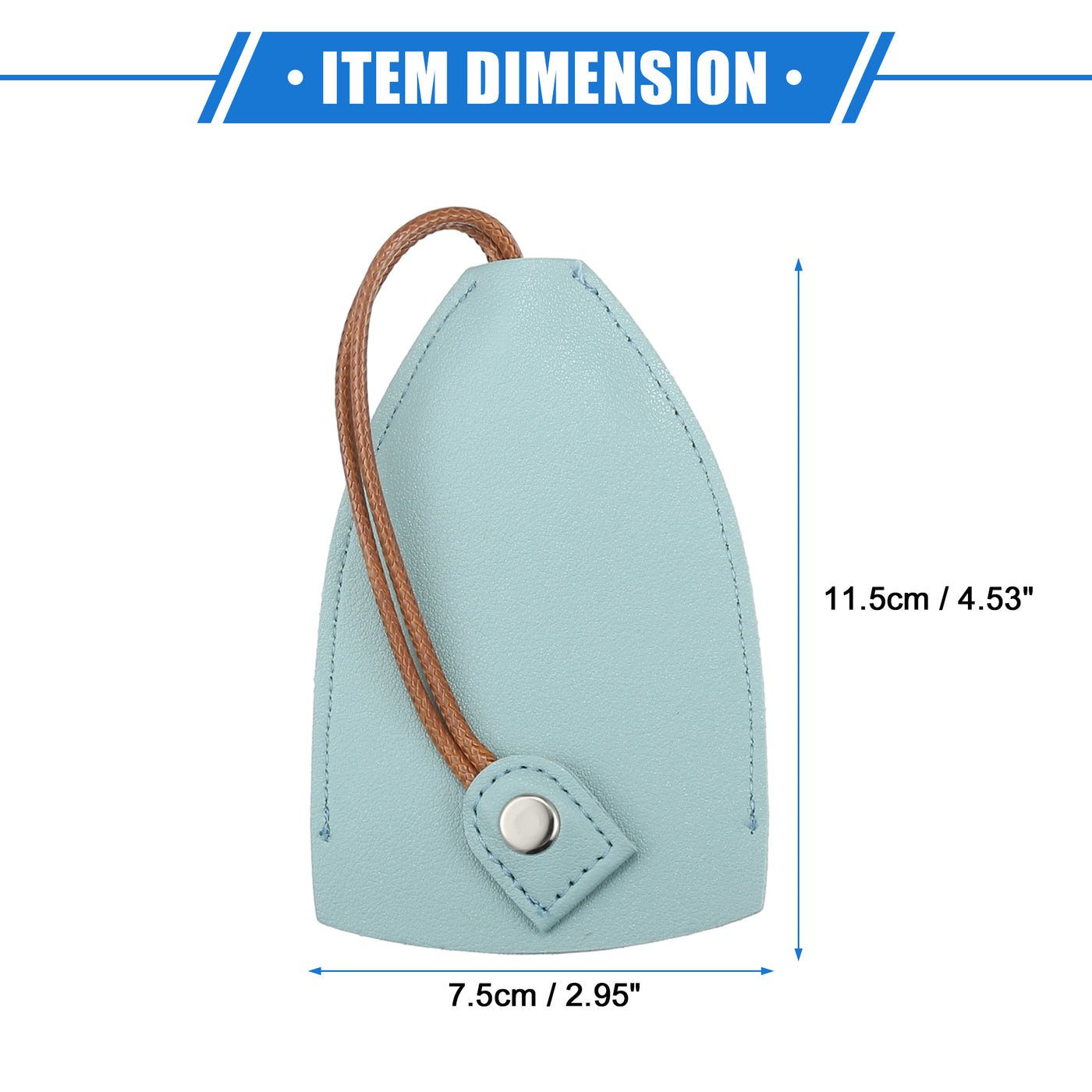 VekAuto 2 Pcs Pull Out Car Key Fob Case Cover Protector, Key Sleeve Keychain Bags Holder Universal for Car Large Capacity Faux Leather Blue with Keyring