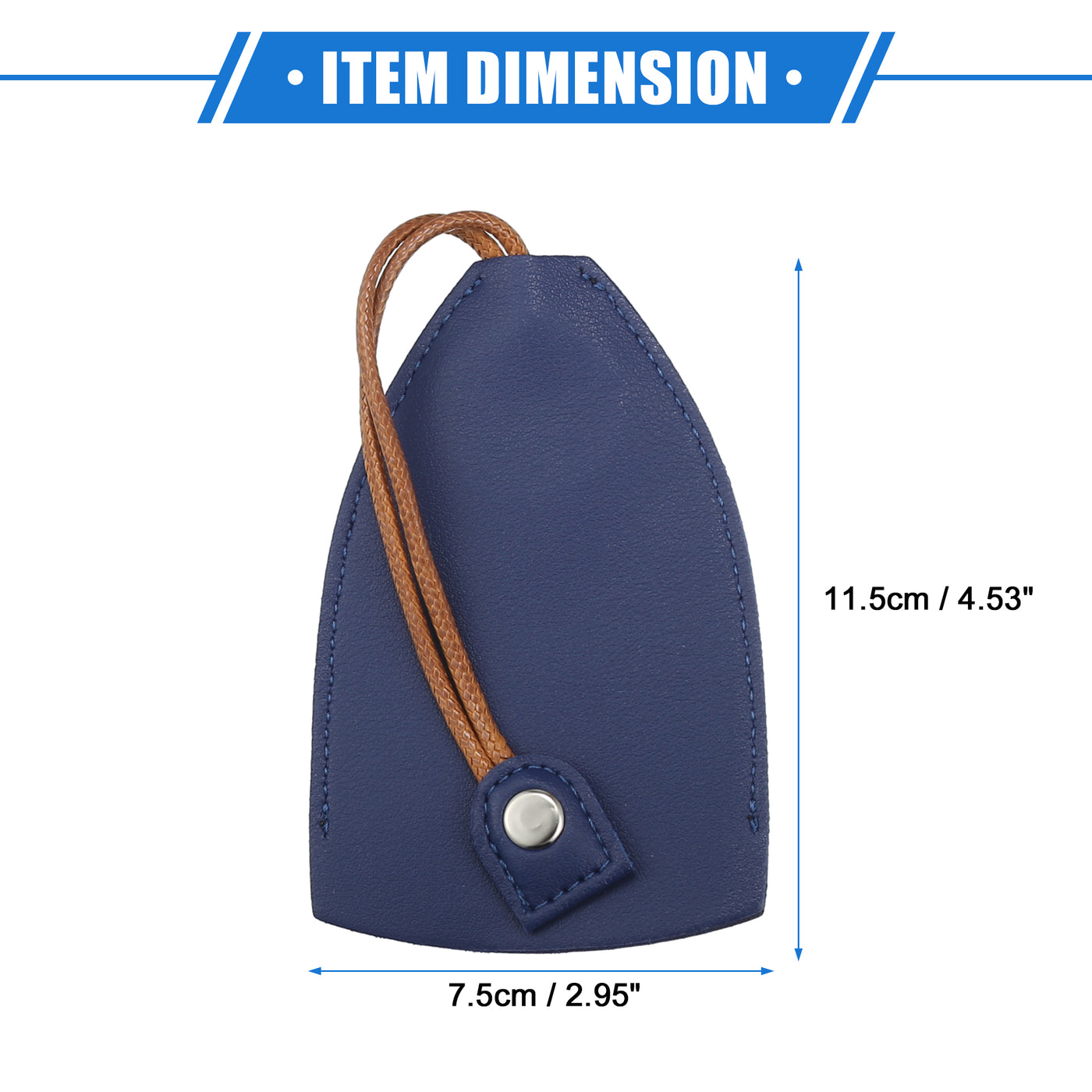 VekAuto 2 Pcs Pull Out Car Key Fob Case Cover Protector, Key Sleeve Keychain Bags Holder Universal for Car Large Capacity Faux Leather Dark Blue with Keyring