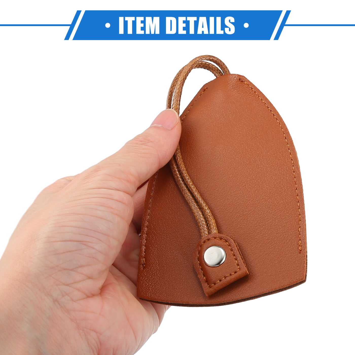 VekAuto 2 Pcs Pull Out Car Key Fob Case Cover Protector, Key Sleeve Keychain Bags Holder Universal for Car Large Capacity Faux Leather Brown with Keyring