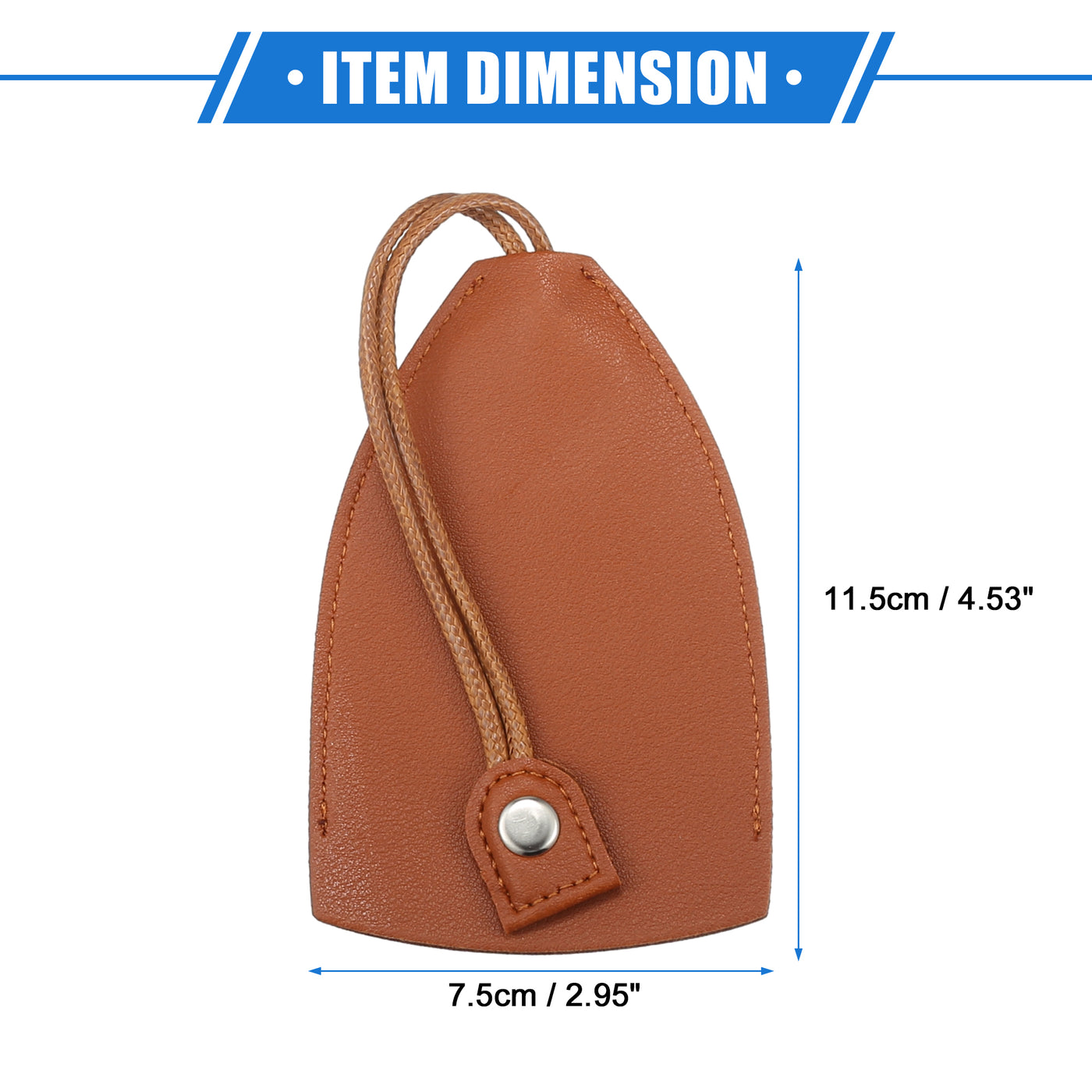 VekAuto 2 Pcs Pull Out Car Key Fob Case Cover Protector, Key Sleeve Keychain Bags Holder Universal for Car Large Capacity Faux Leather Brown with Keyring