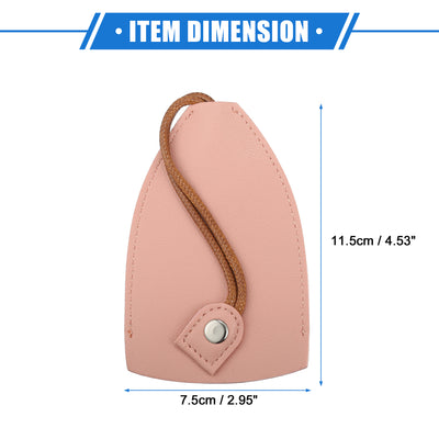 Harfington 4 Pcs Pull Out Car Key Fob Case Cover Protector, Key Sleeve Keychain Bags Holder Universal for Car Large Capacity Faux Leather Pink with Keyring