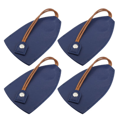 Harfington 4 Pcs Pull Out Car Key Fob Case Cover Protector, Key Sleeve Keychain Bags Holder Universal for Car Large Capacity Faux Leather Dark Blue with Keyring