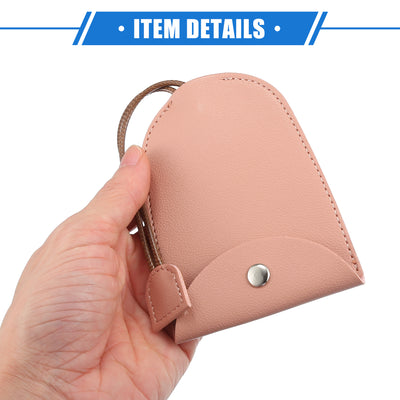 Harfington 2 Pcs Pull Out Car Key Fob Case Cover Protector, Key Sleeve Keychain Bags Holder Universal for Car Full Protection Faux Leather Pink with Keyring