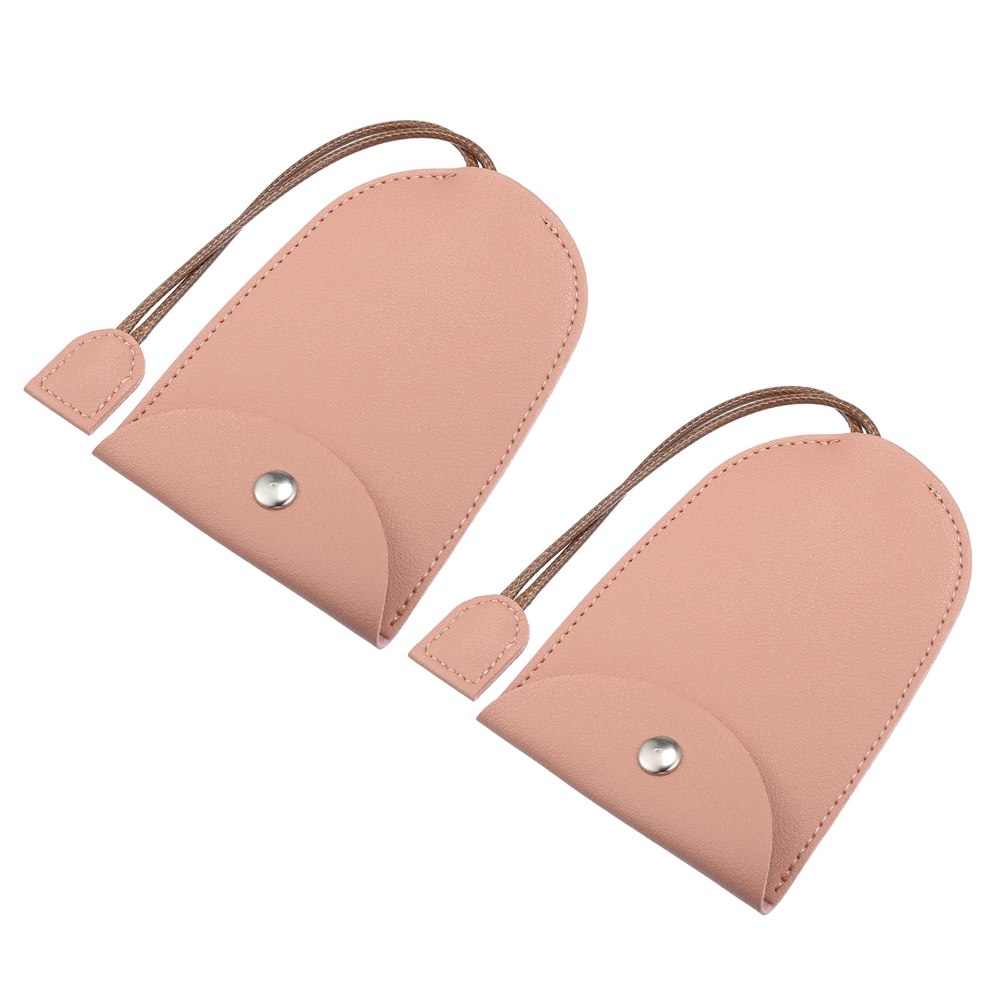 VekAuto 2 Pcs Pull Out Car Key Fob Case Cover Protector, Key Sleeve Keychain Bags Holder Universal for Car Full Protection Faux Leather Pink with Keyring