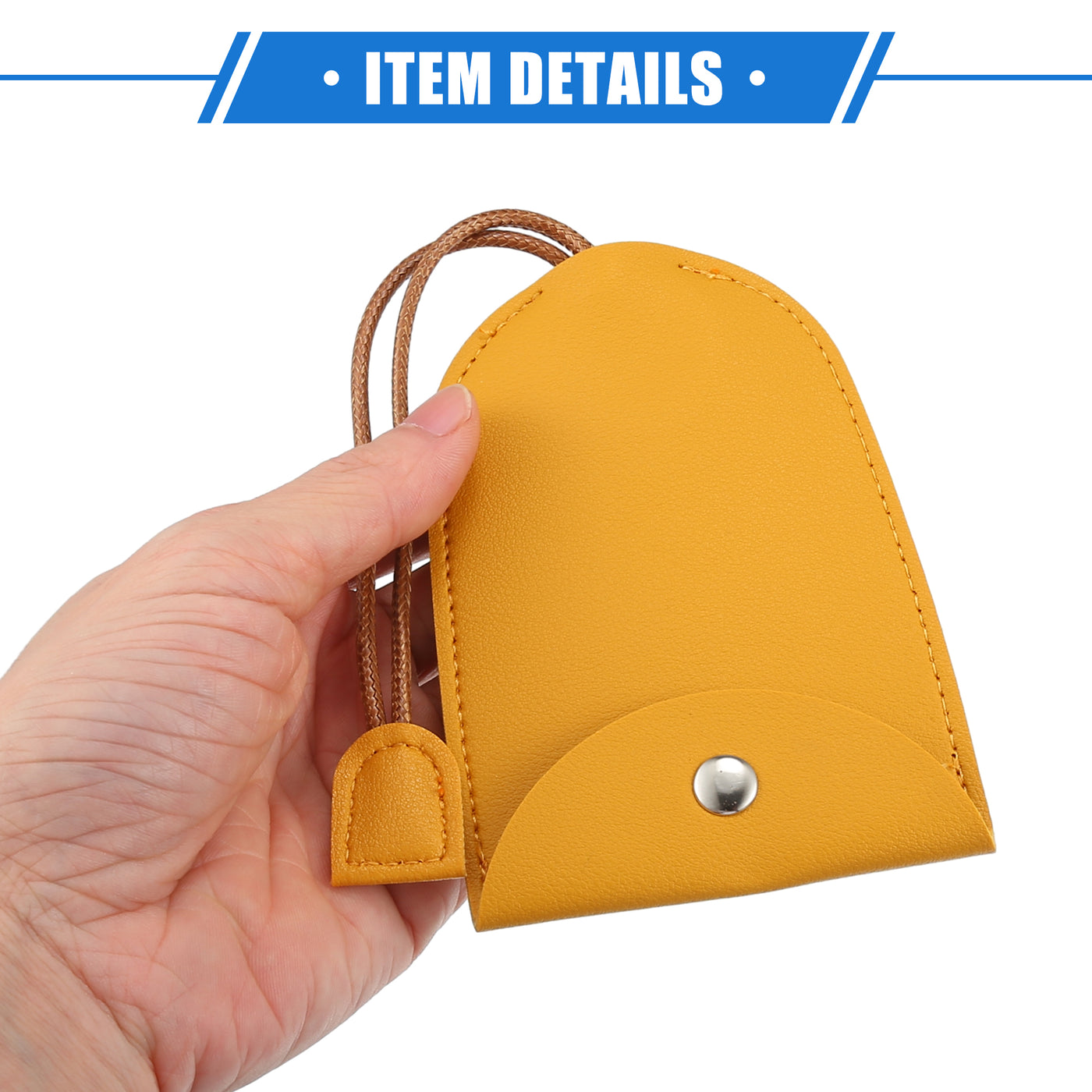 VekAuto 2 Pcs Pull Out Car Key Fob Case Cover Protector, Key Sleeve Keychain Bags Holder Universal for Car Full Protection Faux Leather Yellow with Keyring