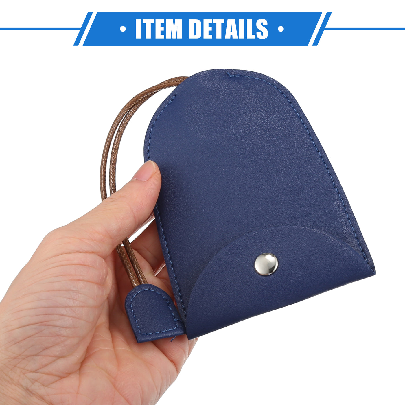 VekAuto 2 Pcs Pull Out Car Key Fob Case Cover Protector, Key Sleeve Keychain Bags Holder Universal for Car Full Protection Faux Leather Dark Blue with Keyring