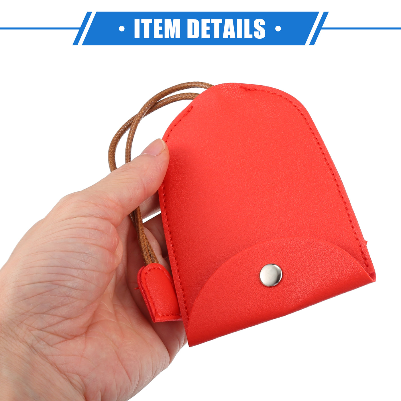 VekAuto 4 Pcs Pull Out Car Key Fob Case Cover Protector, Key Sleeve Keychain Bags Holder Universal for Car Full Protection Faux Leather Red with Keyring