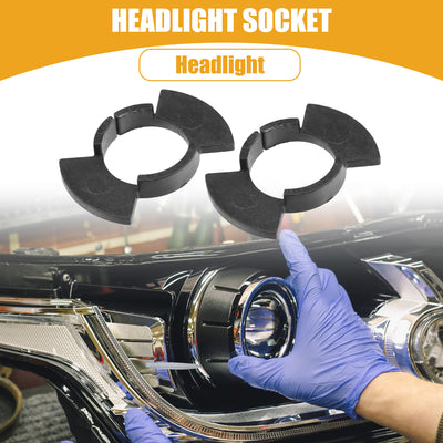 Harfington Automotive LED Headlight Bulb Retainer Adapter Holder Socket - Car Headlight Socket - for Honda H1 Plastic Black - 1 Pair