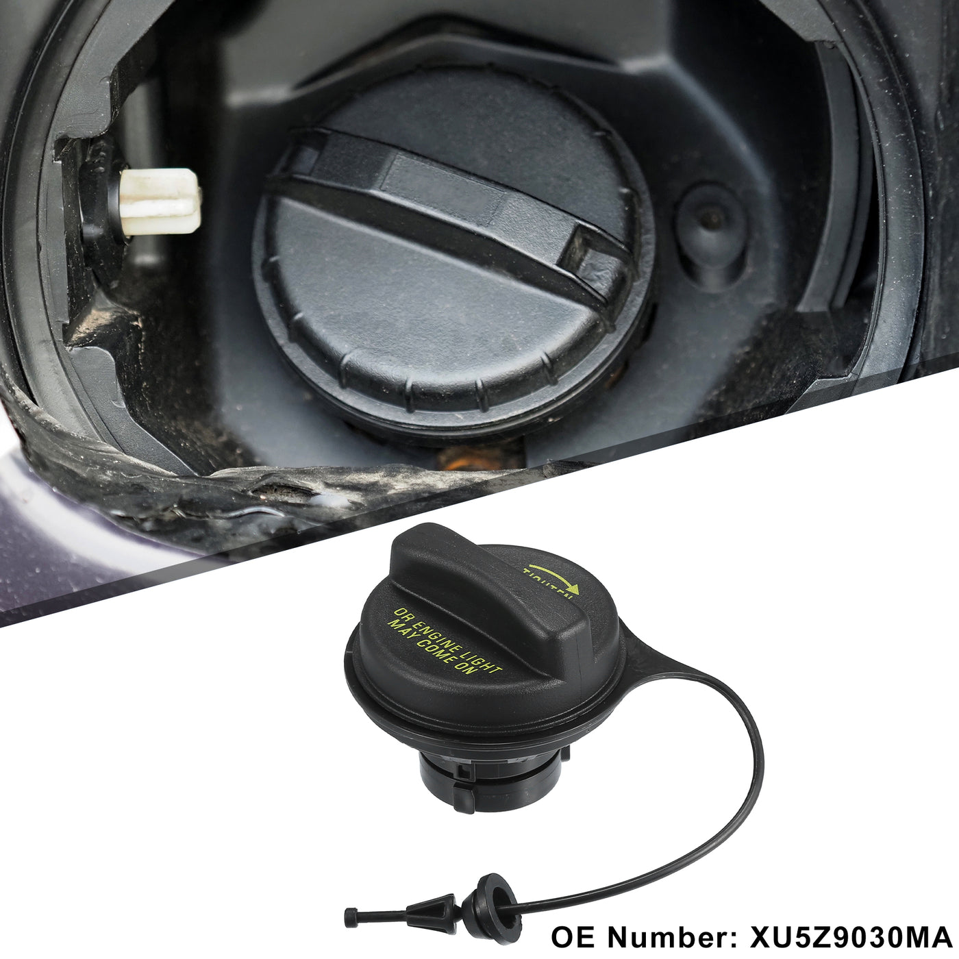 Motoforti Car Fuel Tank Filler Cover, Gas Tank Cap, for Ford Excursion 2000-2005, ABS, No.XU5Z9030MA, Black