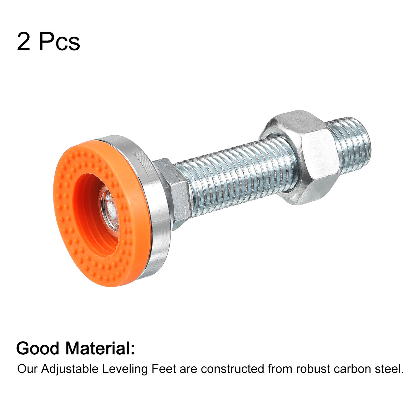 uxcell Uxcell Leveling Feet, 2Pcs M24x100x60mm - Carbon Steel Non-Skid Anti-shock Adjustable Table Feet, Leveling Screw Leg for Furniture Workshops Equipment