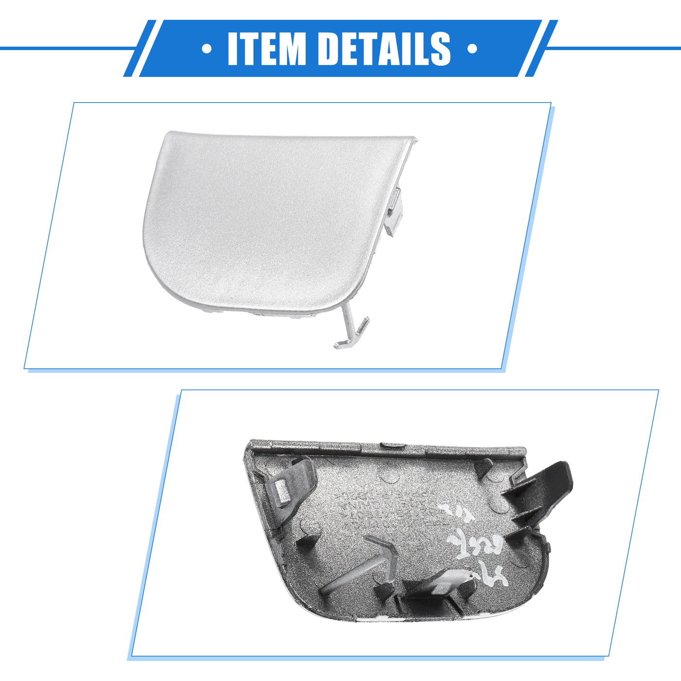 VekAuto Front Bumper Tow Hook Cover Compatible for Toyota Prius XW30 2012-2015, Durable Plastic Silver Tone Front Left