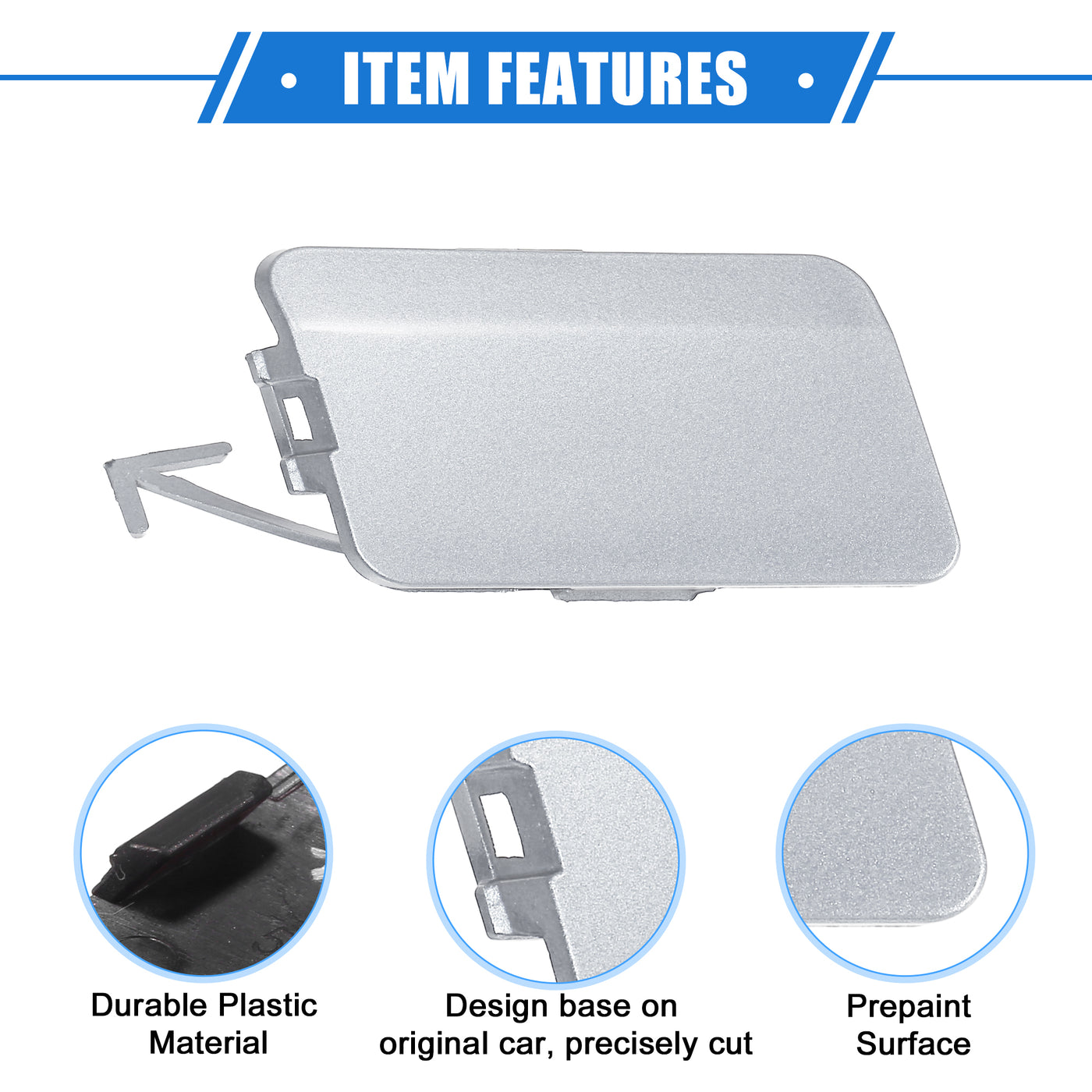 VekAuto Front Bumper Tow Hook Cover Compatible for Subaru Forester 2009-2013, Durable Plastic Silver Tone Front Right