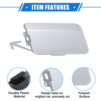 Harfington Front Bumper Tow Hook Cover Compatible for Subaru Forester 2009-2013, Durable Plastic Silver Tone Front Right