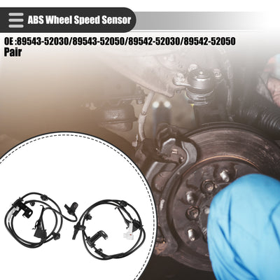 Harfington Front Left Right ABS Wheel Speed Sensor, ABS Sensor, for Toyota Yaris S 2007-2009, Plastic Metal, No.8954352030/8954252030, Black, 1 Pair