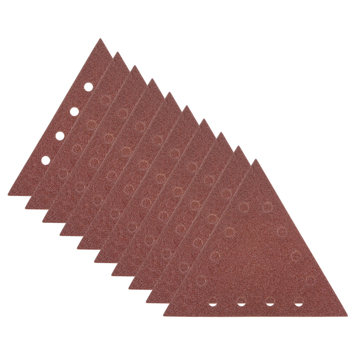 Harfington 10pcs Sandpapers 40 Grit 12 Holes Hook & Loop Triangular Sanding Pad