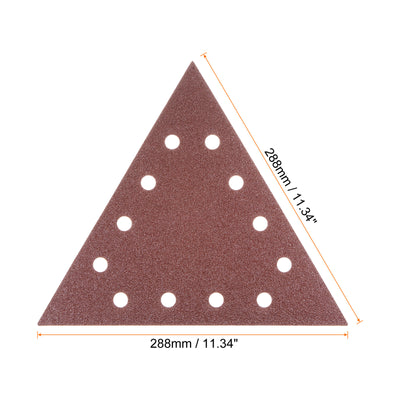 Harfington 10pcs Sandpapers 60 Grit 12 Holes Hook & Loop Triangular Sanding Pad