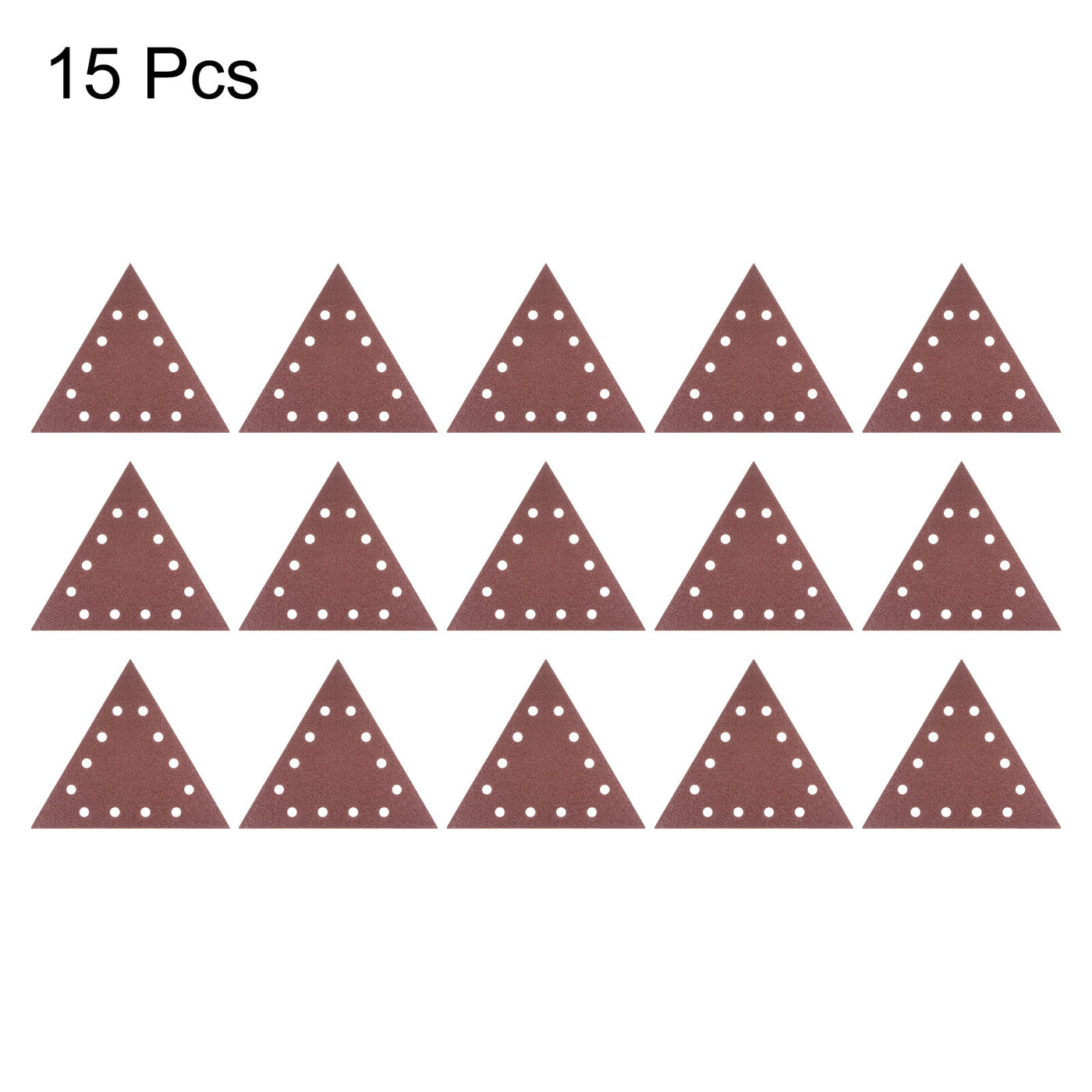 Harfington 15pcs Sandpapers 60 Grit 12 Holes Hook & Loop Triangular Sanding Pad