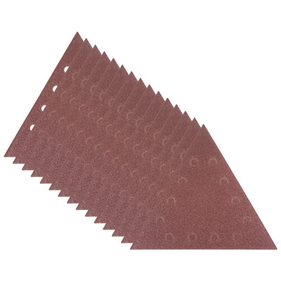 Harfington 15pcs Sandpapers 60 Grit 12 Holes Hook & Loop Triangular Sanding Pad