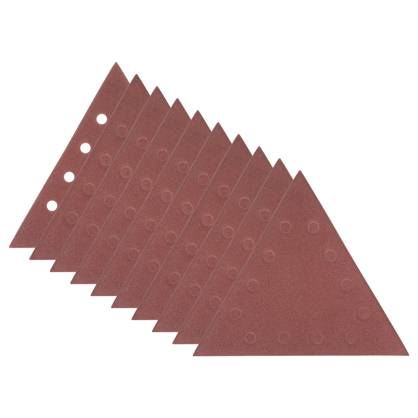 Harfington 10pcs Sandpapers 100 Grit 12 Holes Hook & Loop Triangular Sanding Pad