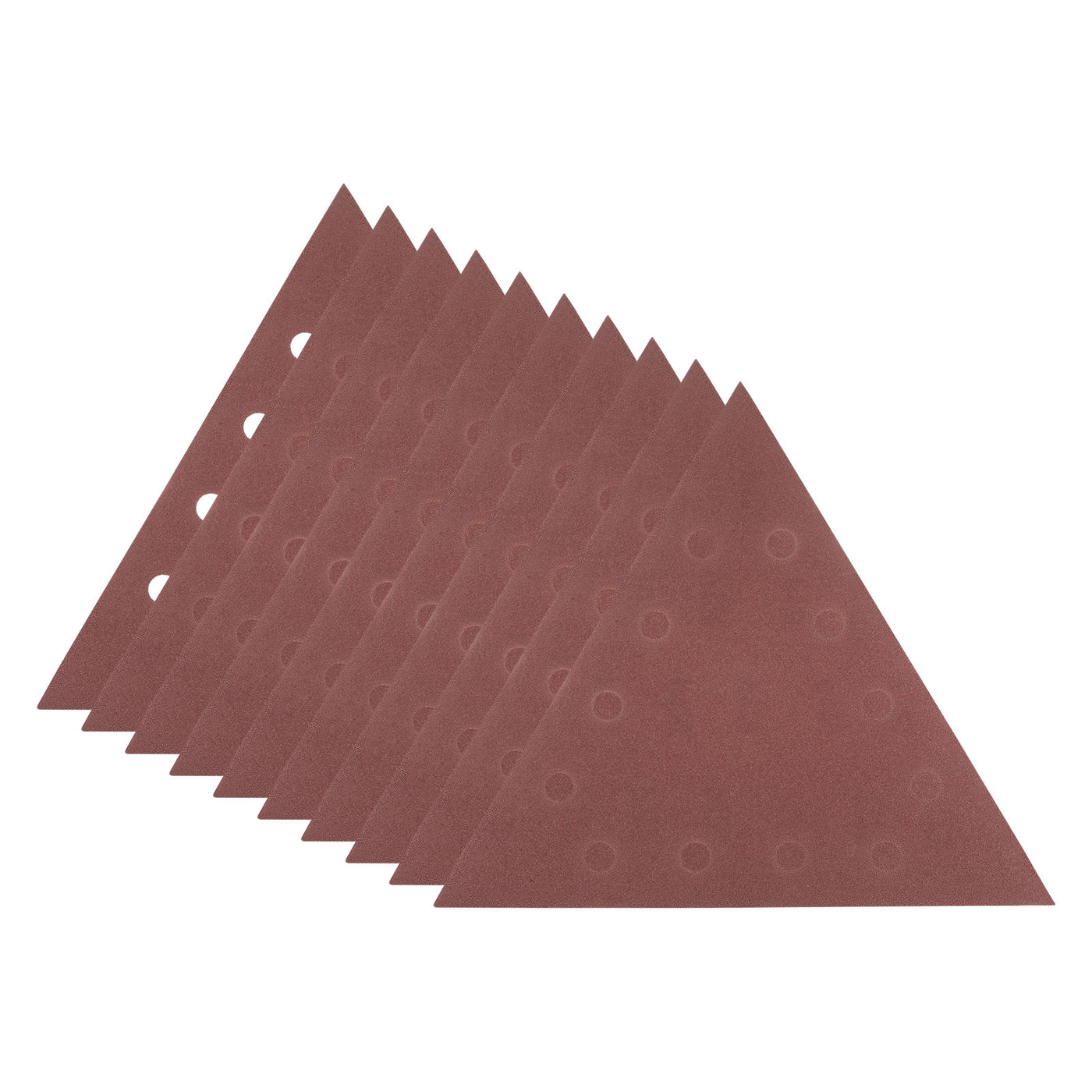 Harfington 10pcs Sandpapers 120 Grit 12 Holes Hook & Loop Triangular Sanding Pad