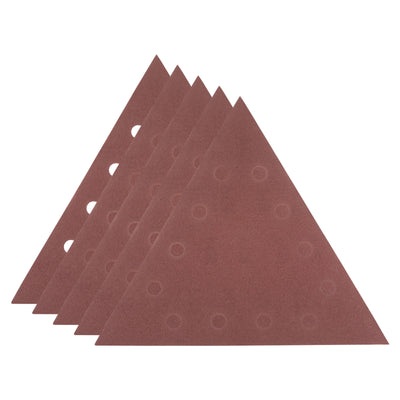 Harfington 5pcs Sandpapers 120 Grit 12 Holes Hook & Loop Triangular Sanding Pad