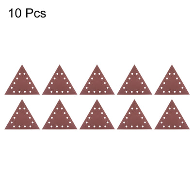 Harfington 10pcs Sandpapers 180 Grit 12 Holes Hook & Loop Triangular Sanding Pad