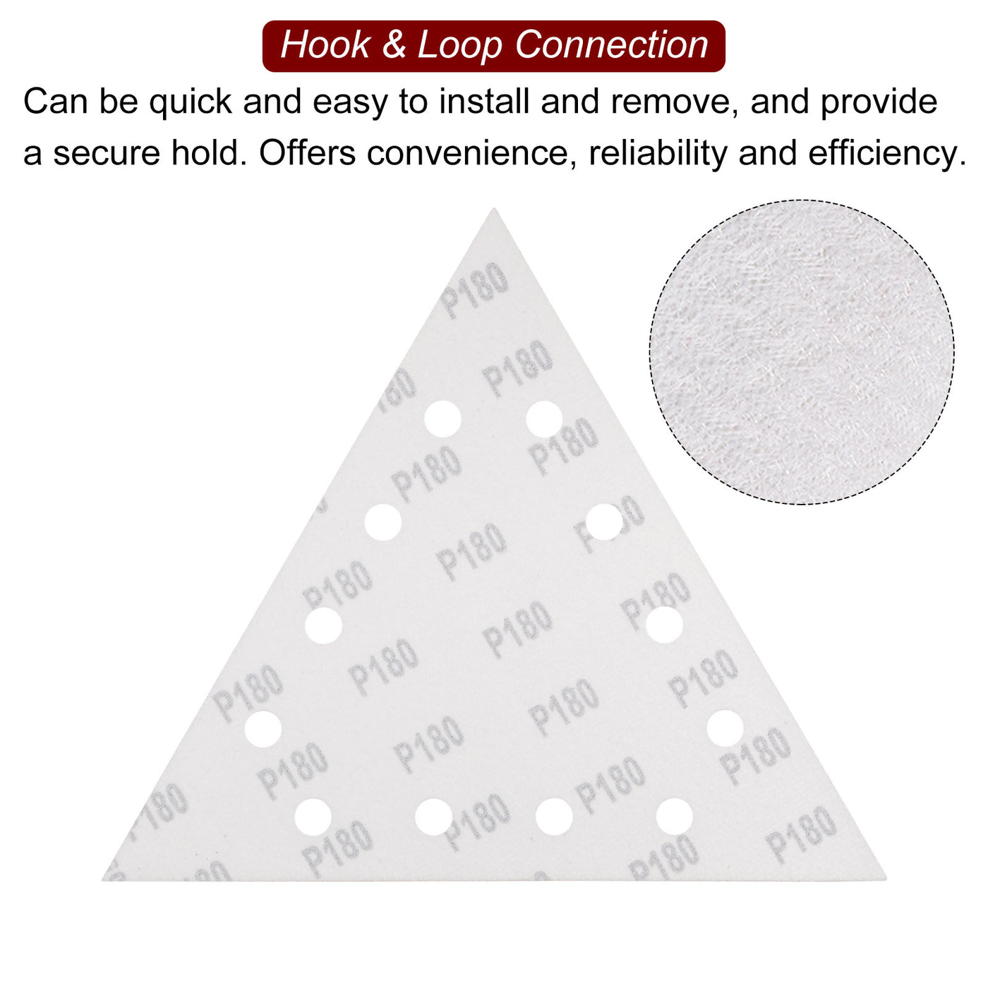 Harfington 10pcs Sandpapers 180 Grit 12 Holes Hook & Loop Triangular Sanding Pad