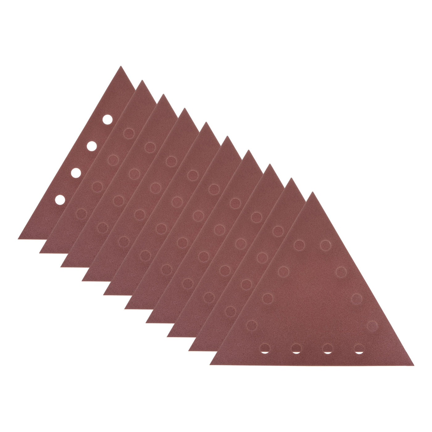 Harfington 10pcs Sandpapers 180 Grit 12 Holes Hook & Loop Triangular Sanding Pad