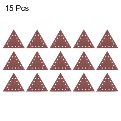 Harfington 15pcs Sandpapers 180 Grit 12 Holes Hook & Loop Triangular Sanding Pad