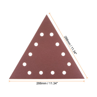 Harfington 5pcs Sandpapers 180 Grit 12 Holes Hook & Loop Triangular Sanding Pad