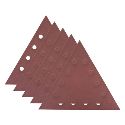 Harfington 5pcs Sandpapers 180 Grit 12 Holes Hook & Loop Triangular Sanding Pad