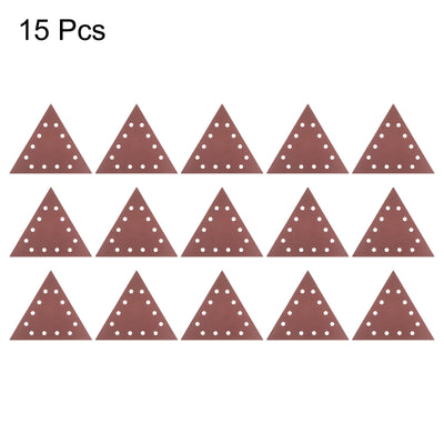 Harfington 15pcs Sandpapers 2240 Grit 12 Holes Hook & Loop Triangular Sanding Pad