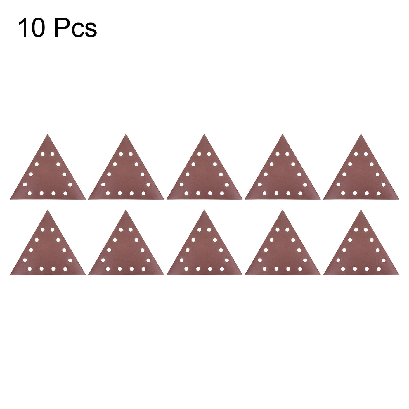 Harfington 10pcs Sandpapers 320 Grit 12 Holes Hook & Loop Triangular Sanding Pad