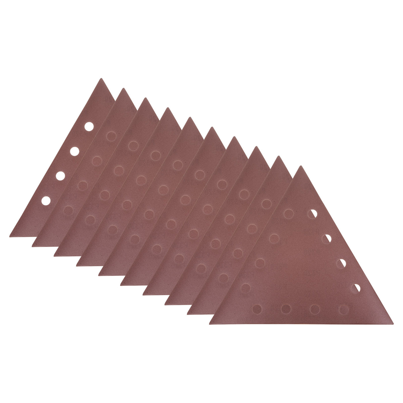 Harfington 10pcs Sandpapers 320 Grit 12 Holes Hook & Loop Triangular Sanding Pad