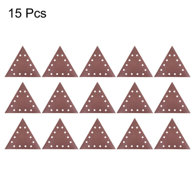 Harfington 15pcs Sandpapers 320 Grit 12 Holes Hook & Loop Triangular Sanding Pad