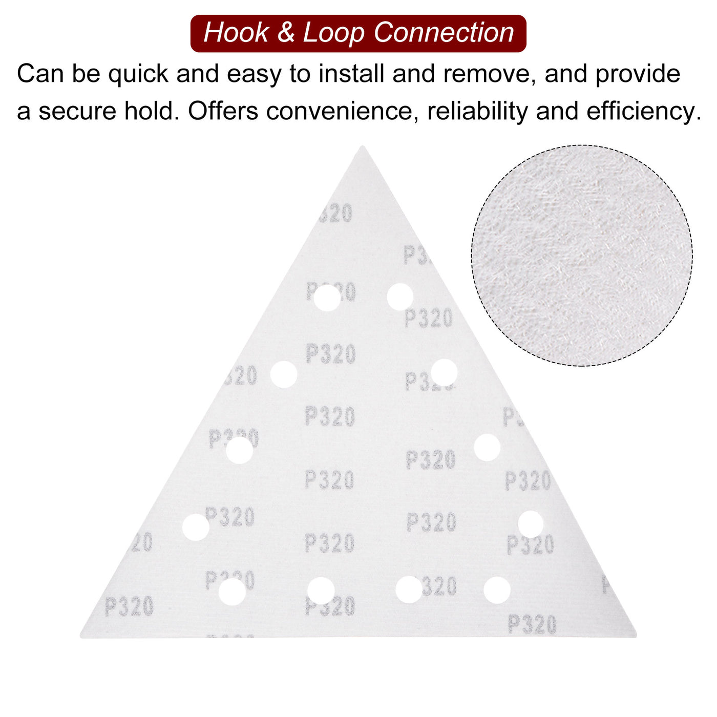 Harfington 15pcs Sandpapers 320 Grit 12 Holes Hook & Loop Triangular Sanding Pad