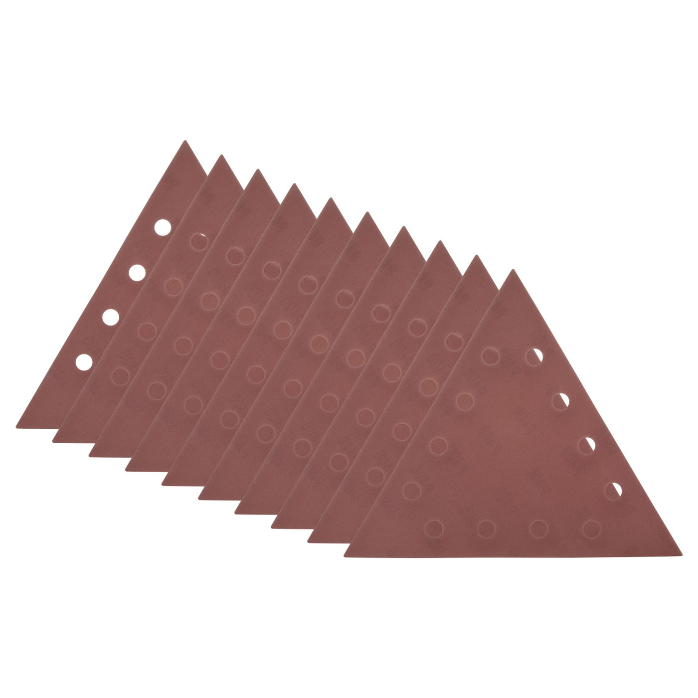 Harfington 10pcs Sandpapers 400 Grit 12 Holes Hook & Loop Triangular Sanding Pad