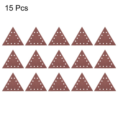 Harfington 15pcs Sandpapers 400 Grit 12 Holes Hook & Loop Triangular Sanding Pad