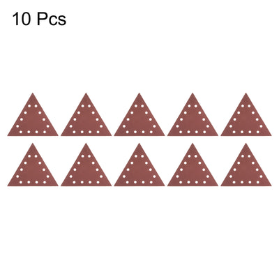 Harfington 10pcs Sandpapers 600 Grit 12 Holes Hook & Loop Triangular Sanding Pad