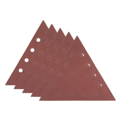 Harfington 5pcs Sandpapers 600 Grit 12 Holes Hook & Loop Triangular Sanding Pad