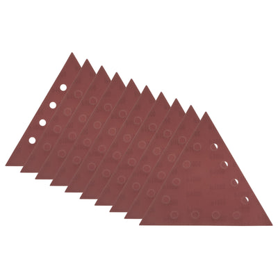 Harfington 10pcs Sandpapers 1000 Grit 12 Holes Hook & Loop Triangular Sanding Pad