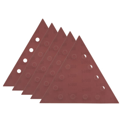 Harfington 5pcs Sandpapers 1000 Grit 12 Holes Hook & Loop Triangular Sanding Pad