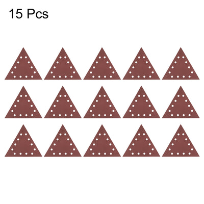 Harfington 15pcs Sandpapers 1500 Grit 12 Holes Hook & Loop Triangular Sanding Pad