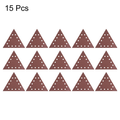 Harfington 15pcs Sandpapers 2000 Grit 12 Holes Hook & Loop Triangular Sanding Pad