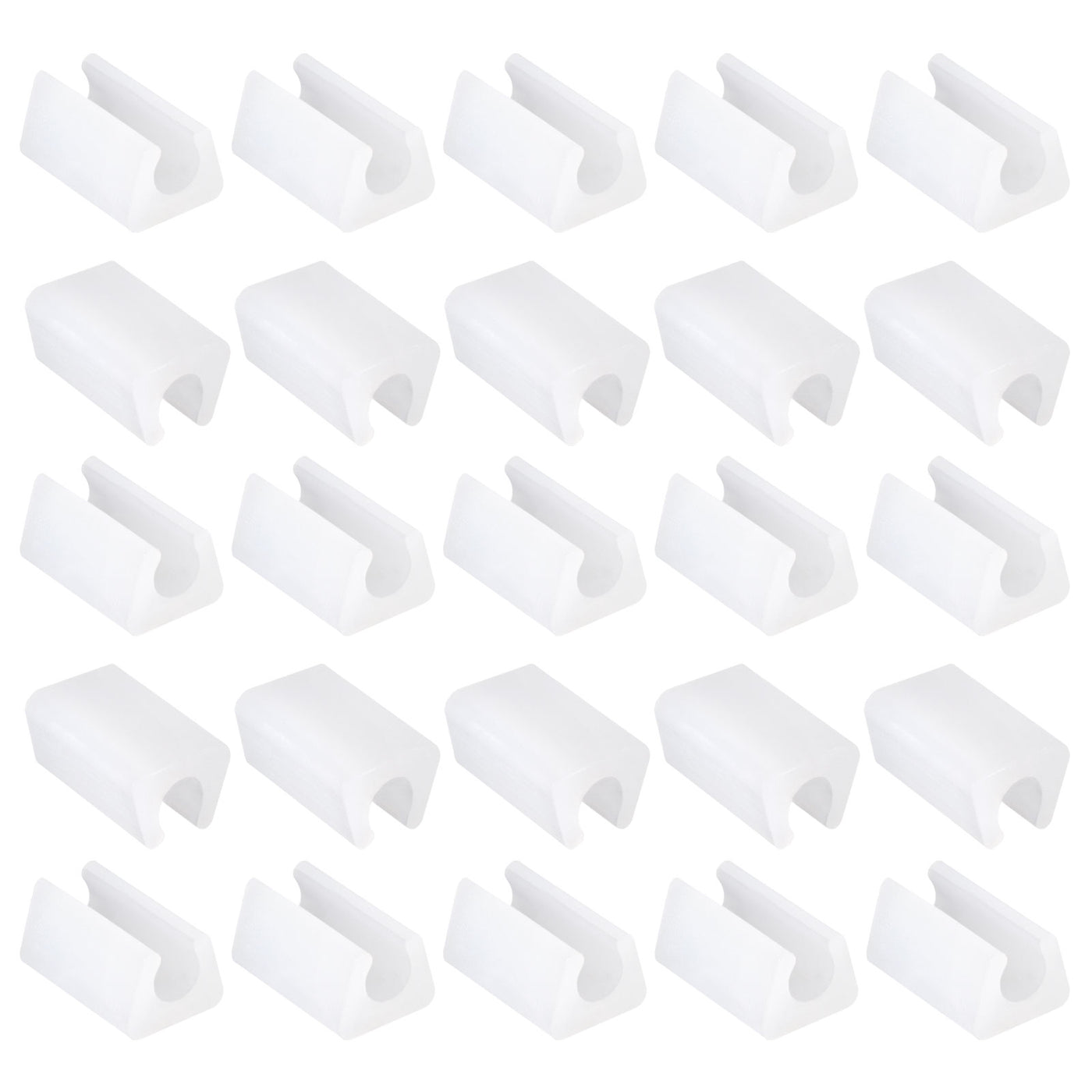 uxcell Uxcell 25Pcs Rectangle Shaped Chair Leg Tip 7-8mm Plastic Furniture Feet White